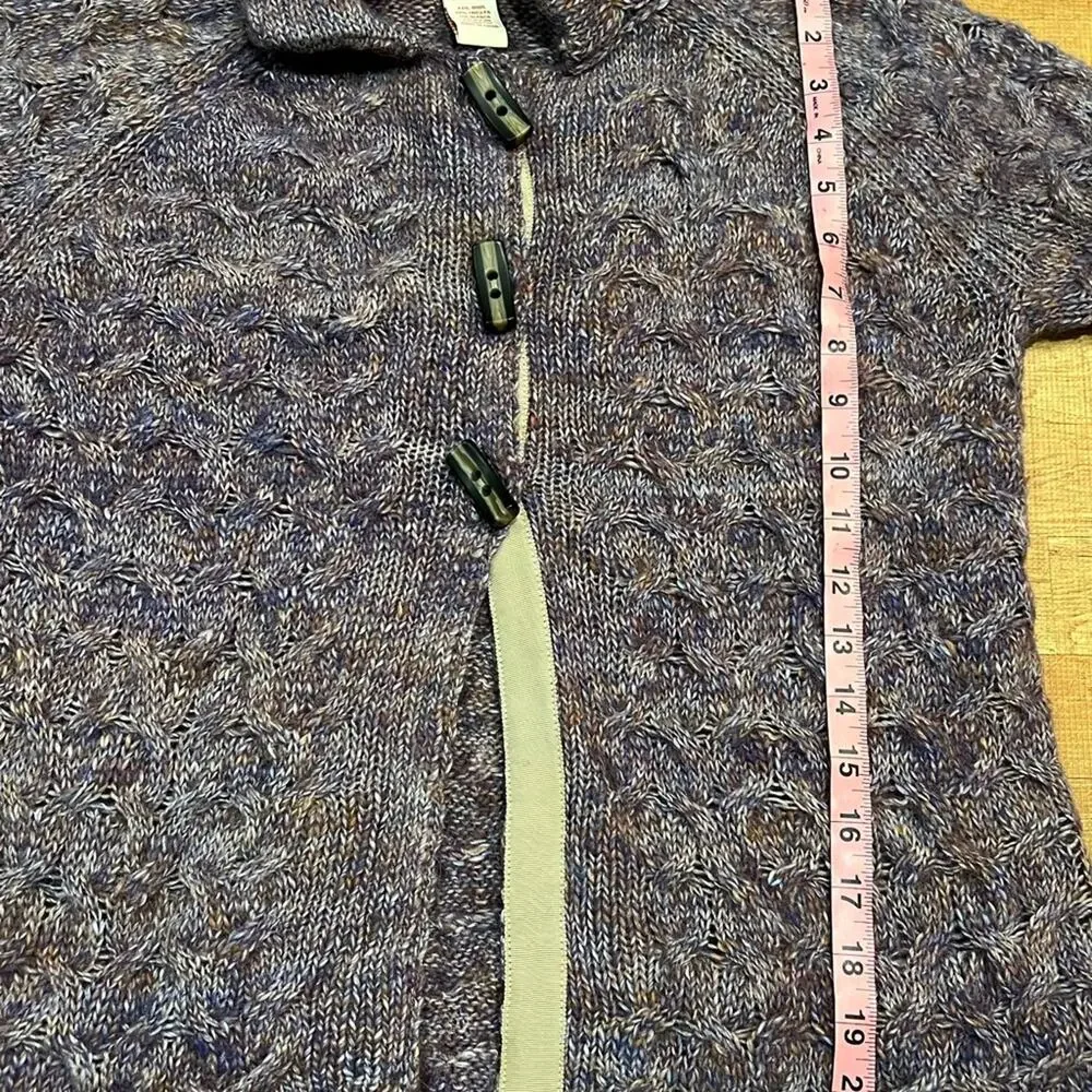 Sundance Alpaca Wool Blend Cable Knit Toggle Cardigan Sweater Medium Cozy